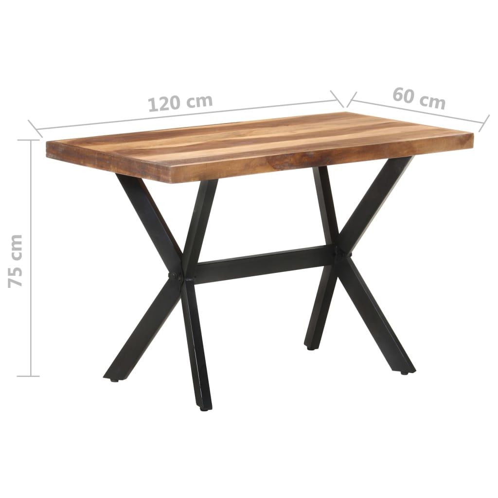vidaXL Mesa de jantar 120x60x75 cm madeira maciça c/ acabamento a mel