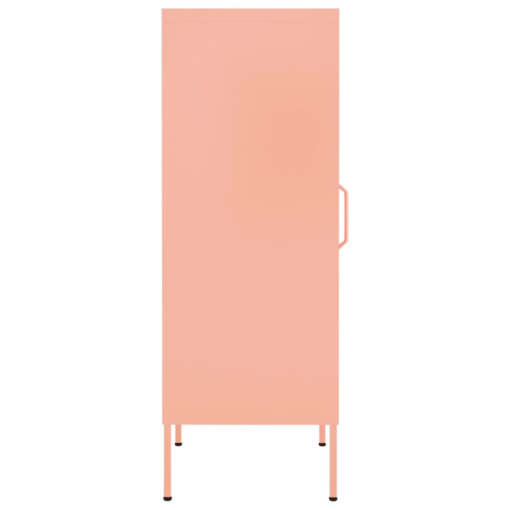 vidaXL Armário de arrumação aço 42,5x35x101,5 cm rosa