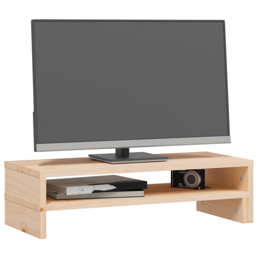 vidaXL Suporte para monitor (52-101)x22x14 cm madeira de pinho maciça
