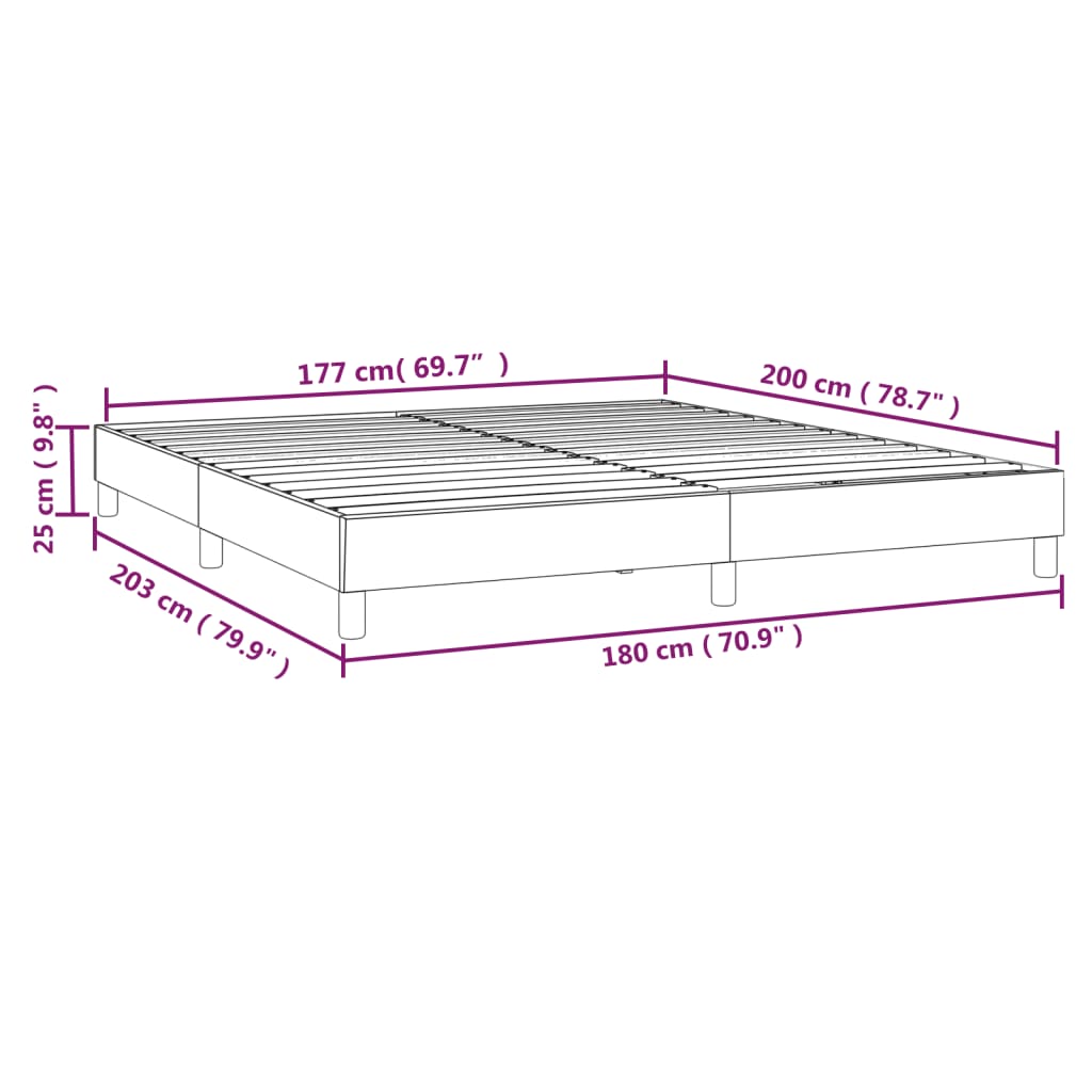 vidaXL Estrutura de cama com molas 180x200 cm veludo preto