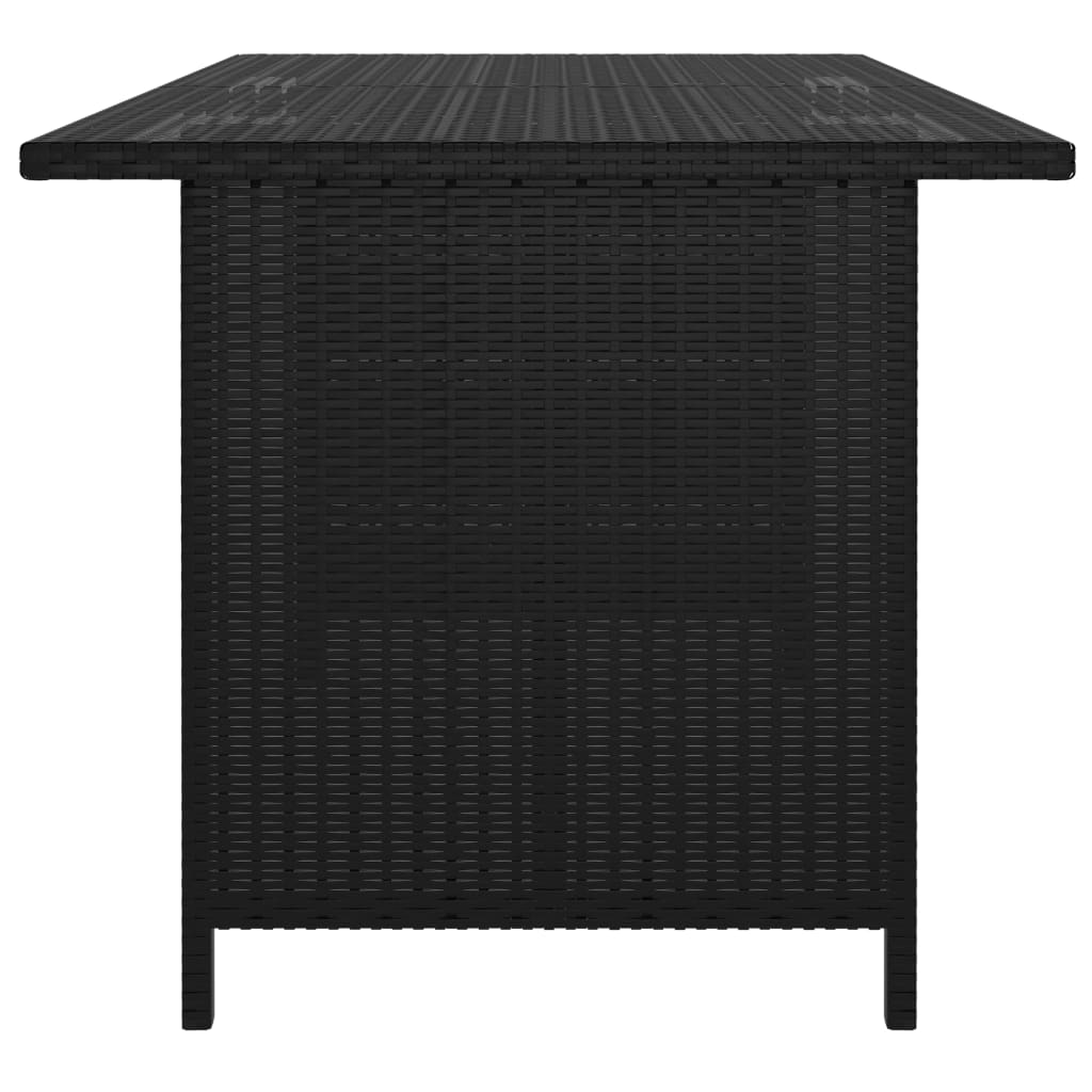 vidaXL Mesa de jantar para jardim 110x70x65 cm vime PE preto