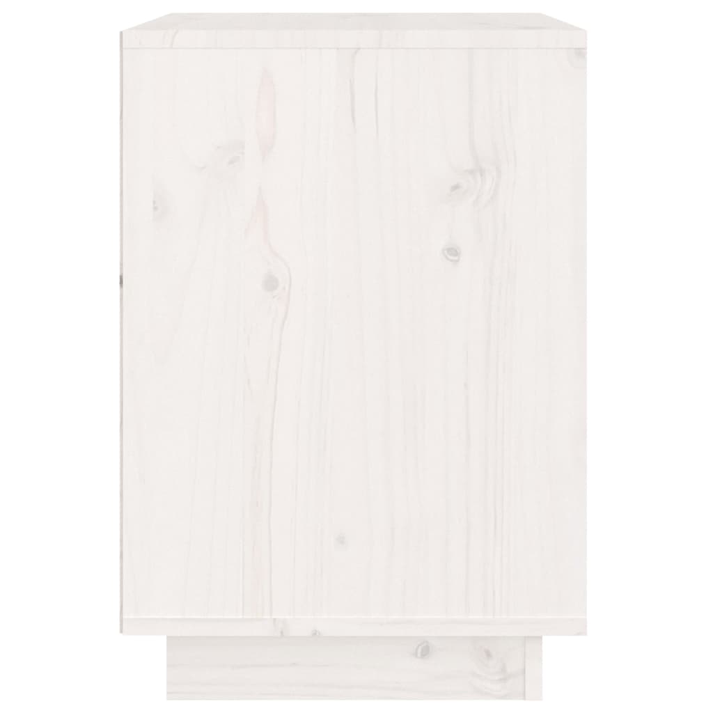 vidaXL Mesa de cabeceira 40x35x50 cm madeira de pinho maciça branco