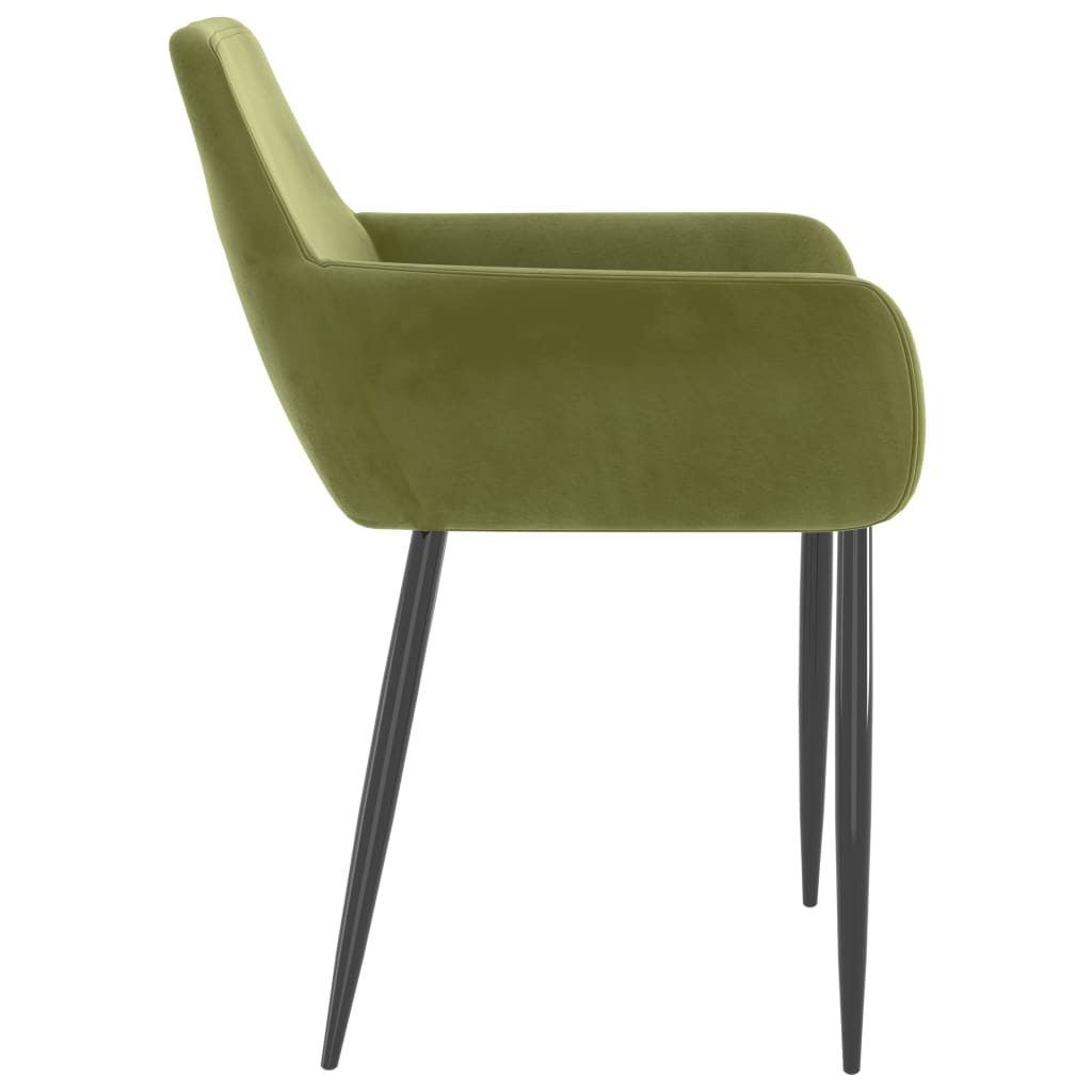 vidaXL Cadeiras de jantar 6 pcs veludo verde-claro