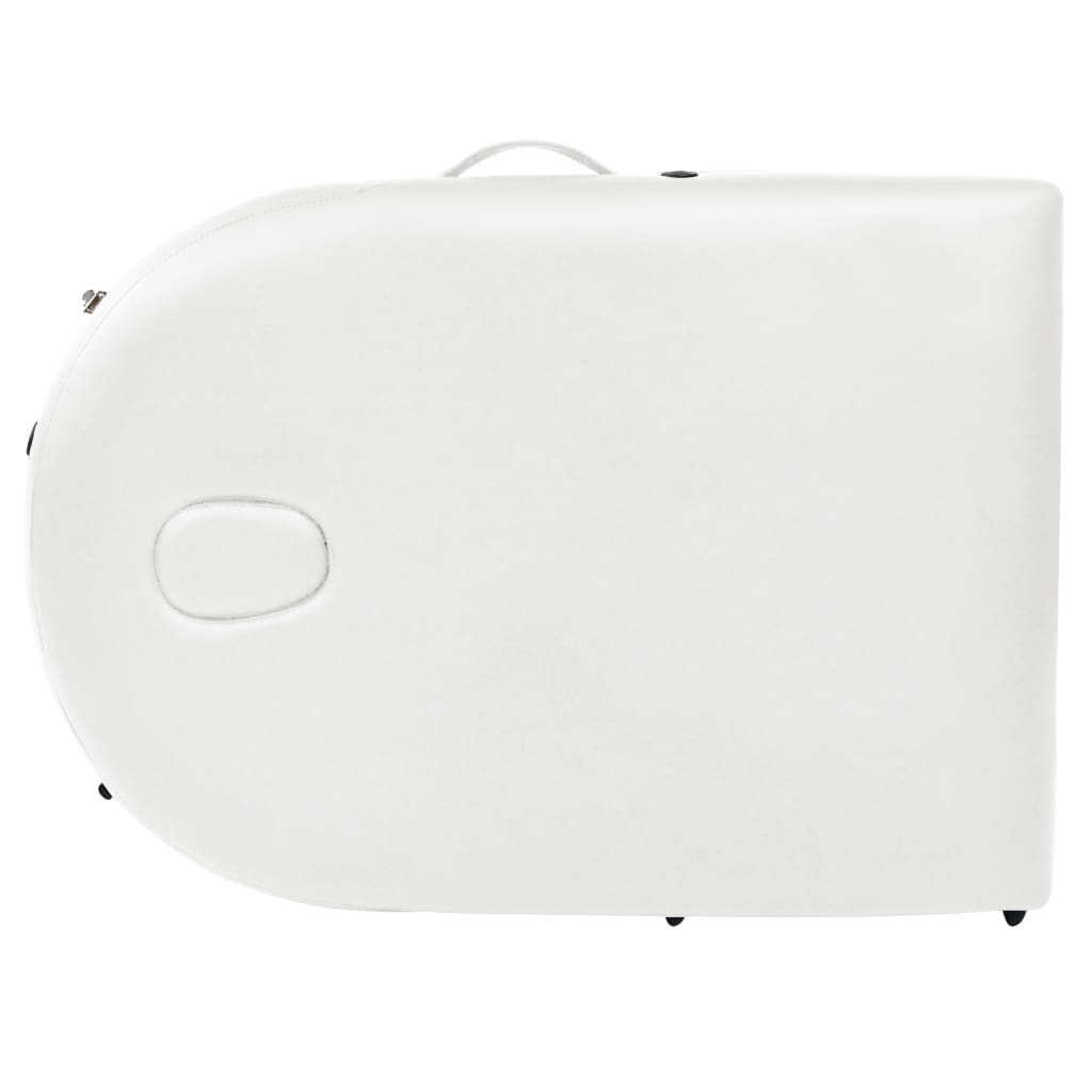 vidaXL Mesa de massagem dobrável c/ 2 rolos 4cm espessura oval branco