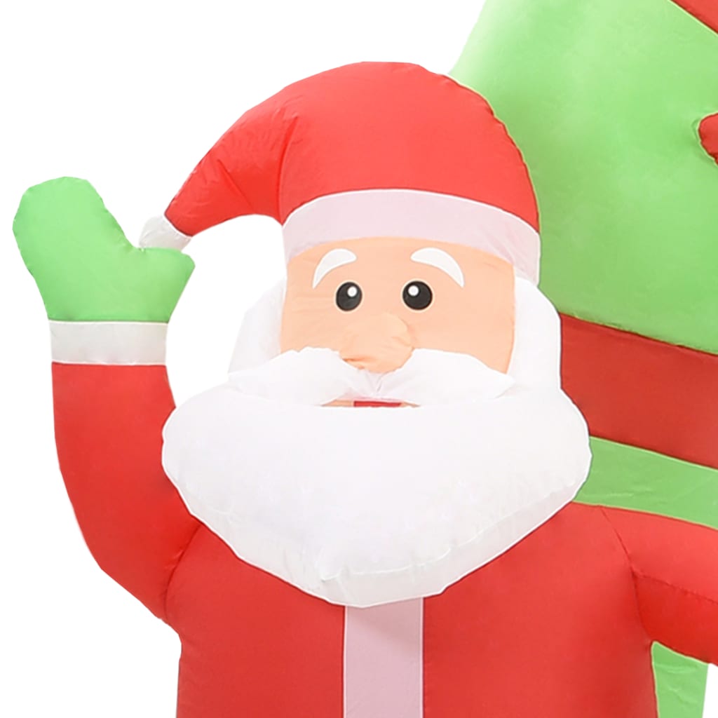 vidaXL Arco insuflável natalício Pai Natal e boneco de neve LED 223 cm