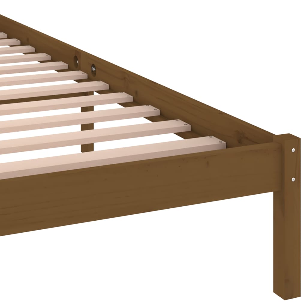 vidaXL Estrutura cama 140x200 cm madeira de pinho maciça castanho-mel