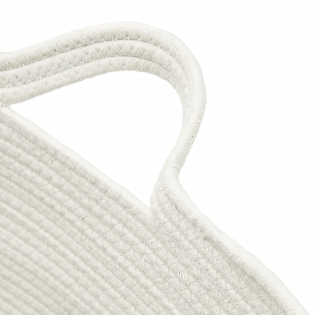 vidaXL Cesto de arrumação Ø60x36 cm algodão castanho e branco