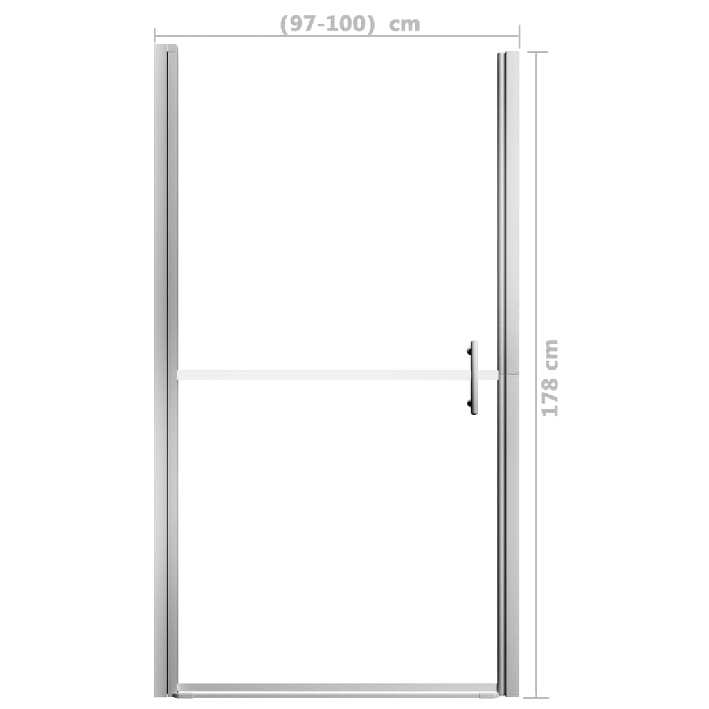 vidaXL Porta de chuveiro vidro fosco temperado 100x178 cm