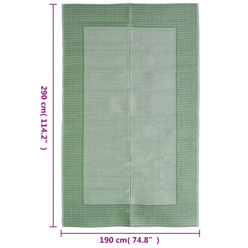 vidaXL Tapete de exterior 190x290 cm PP verde