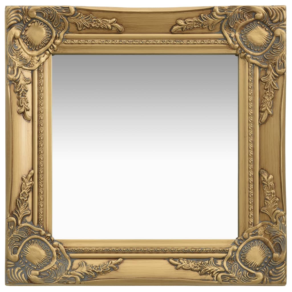 vidaXL Espelho de parede estilo barroco 40x40 cm dourado