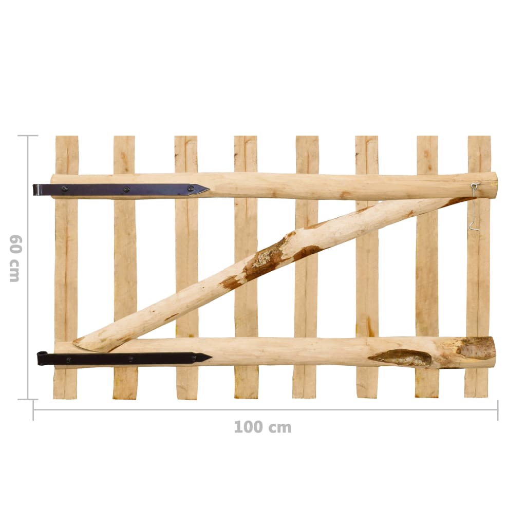 vidaXL Portão para cerca 1 pc 100x60 cm madeira de aveleira