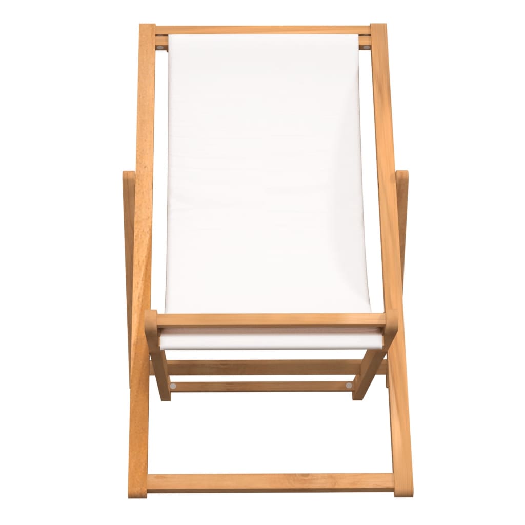vidaXL Cadeira de pátio em teca 56x105x96 cm creme