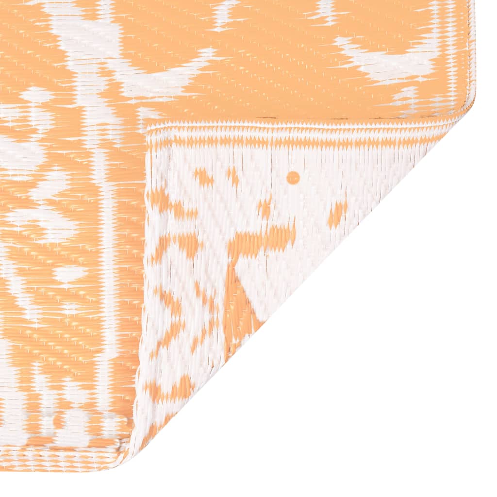 vidaXL Tapete de exterior 80x150 cm PP laranja e branco
