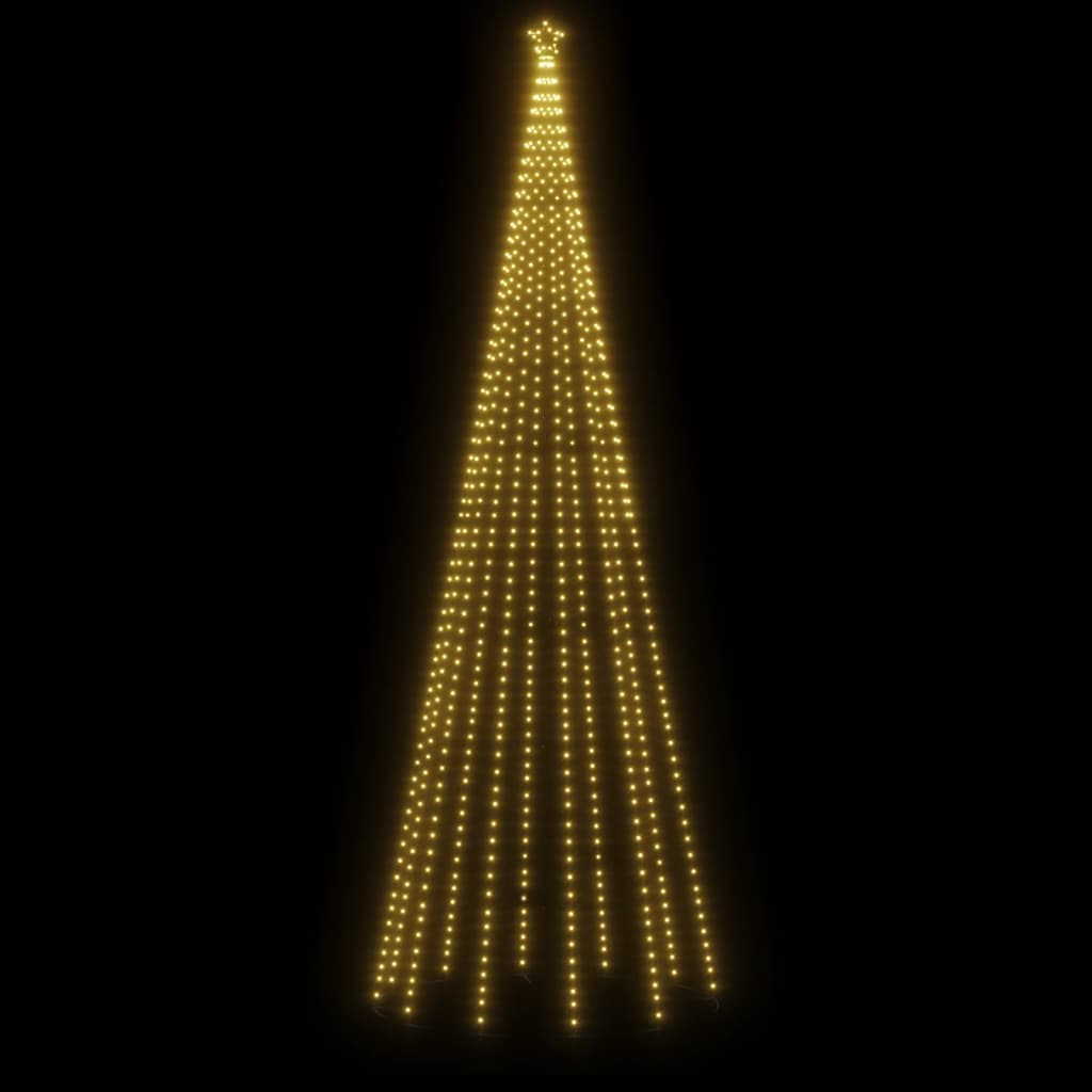 vidaXL Árvore de Natal com espigão 732 luzes LED 500 cm branco quente