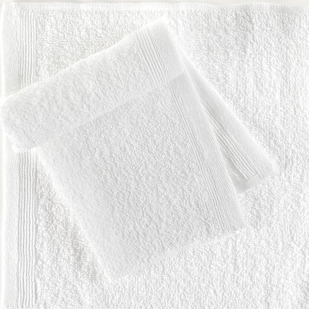 vidaXL Toalhas de hóspedes 50 pcs algodão 350 g 30x30 cm branco