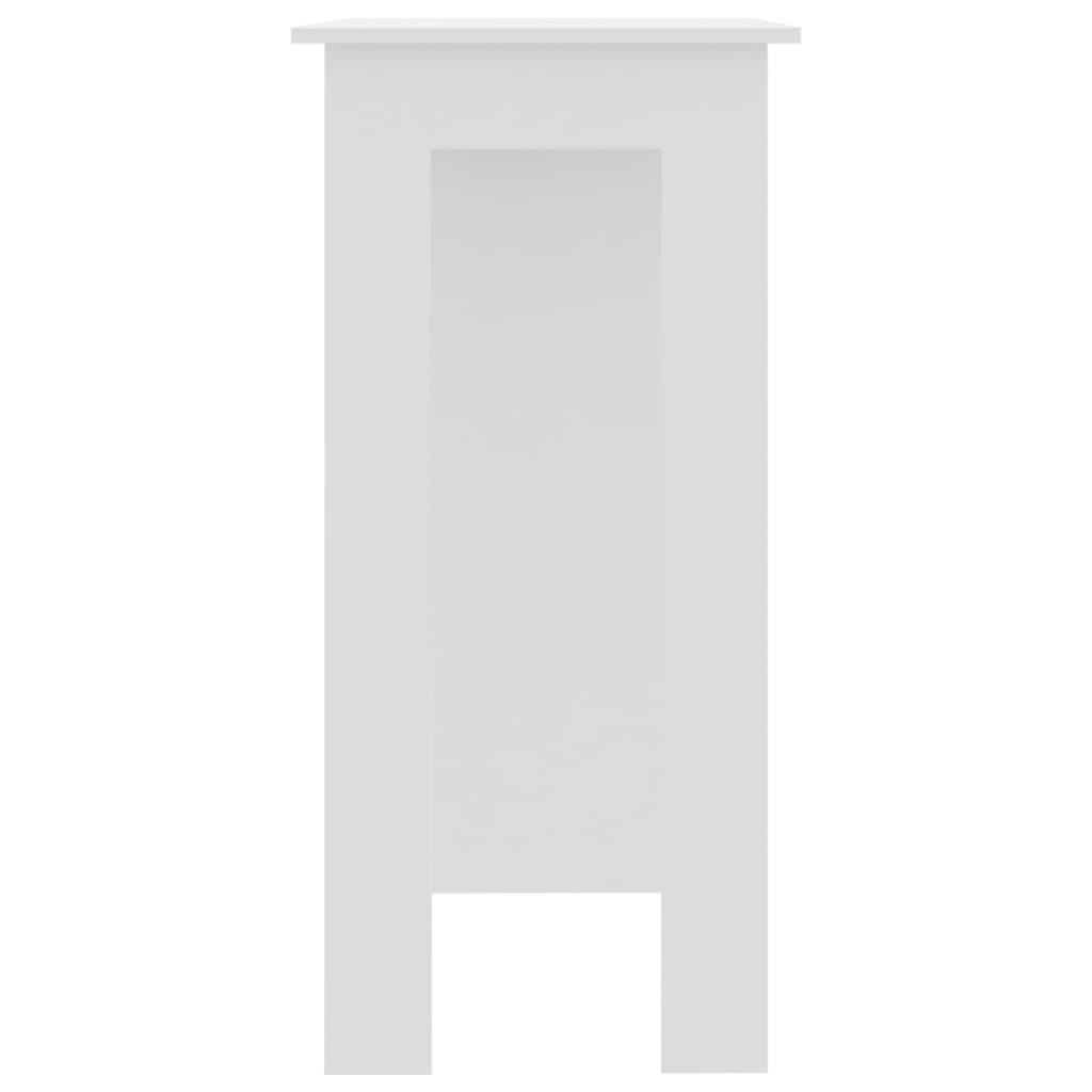 vidaXL Mesa de bar com prateleiras contraplacado 102x50x103,5cm branco