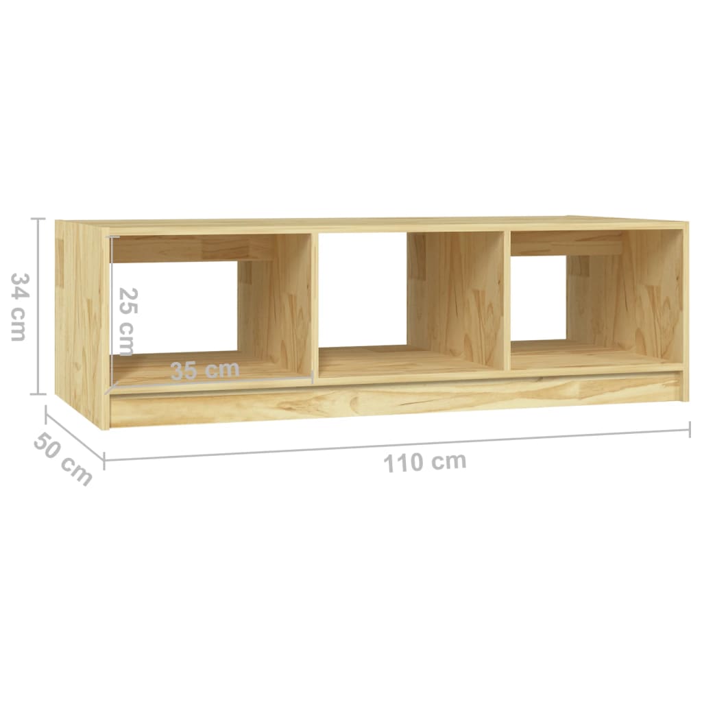 vidaXL Mesa de centro 110x50x34 cm madeira de pinho maciça