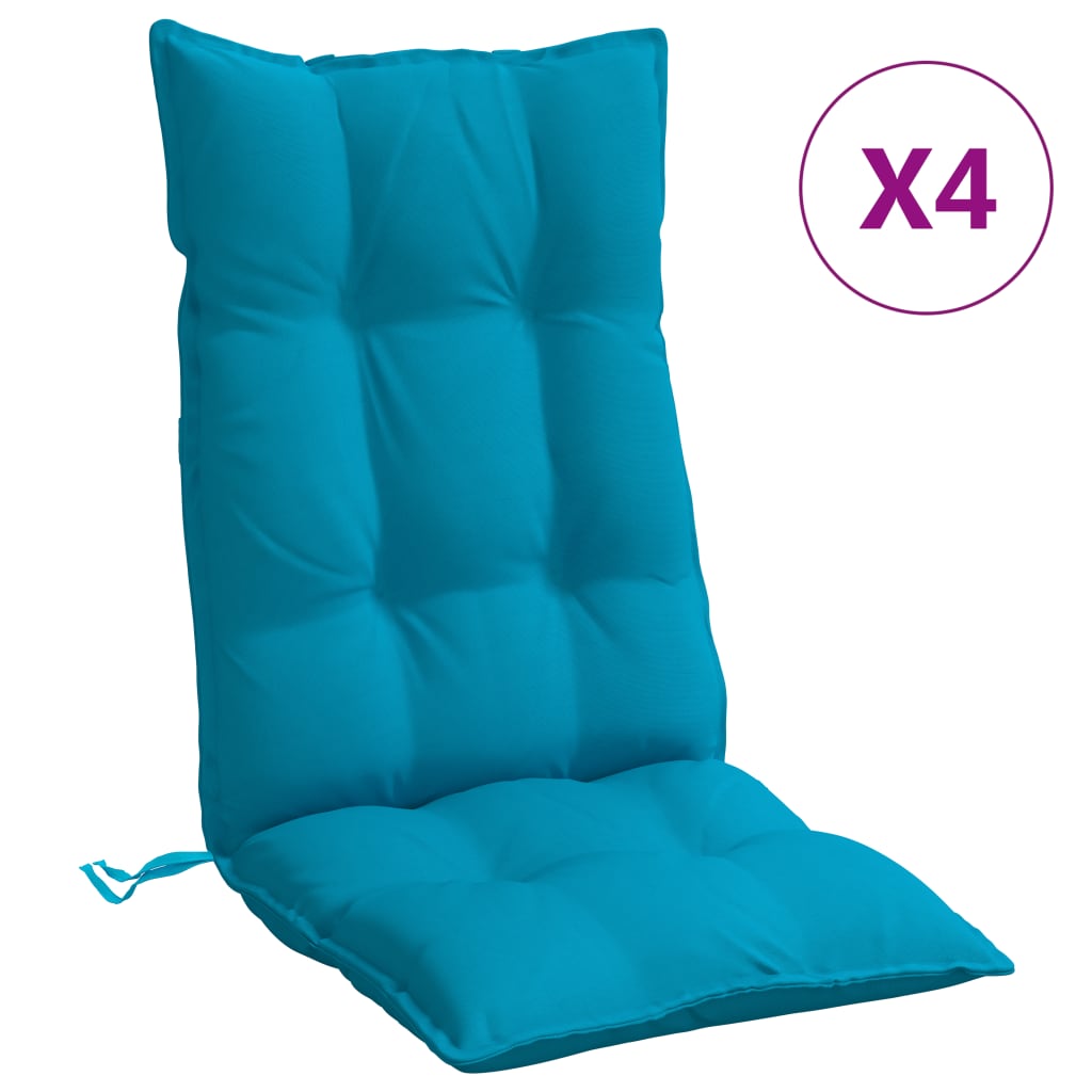 vidaXL Almofadões cadeira encosto alto 4 pcs tecido oxford azul-claro
