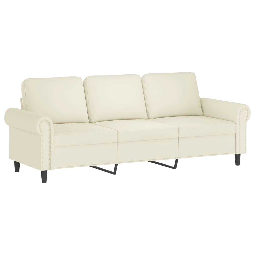 vidaXL 2 pcs conjunto de sofás com almofadões veludo cor creme
