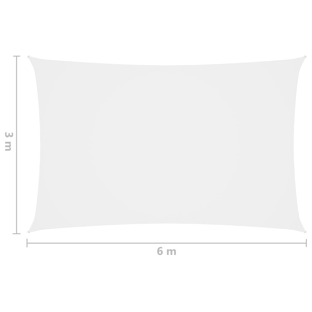 vidaXL Para-sol estilo vela tecido oxford retangular 3x6 m branco