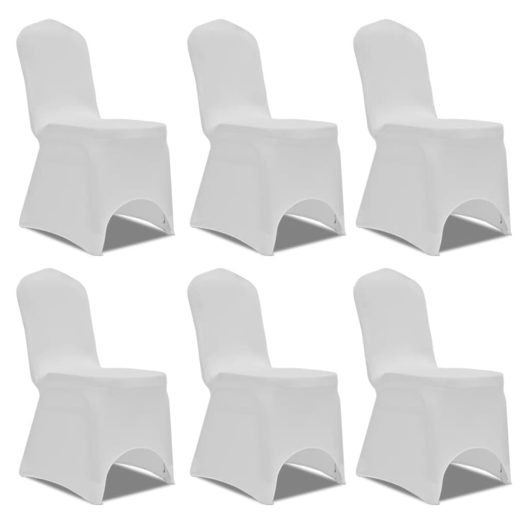 vidaXL Capa para cadeira elástica 12 pcs branco