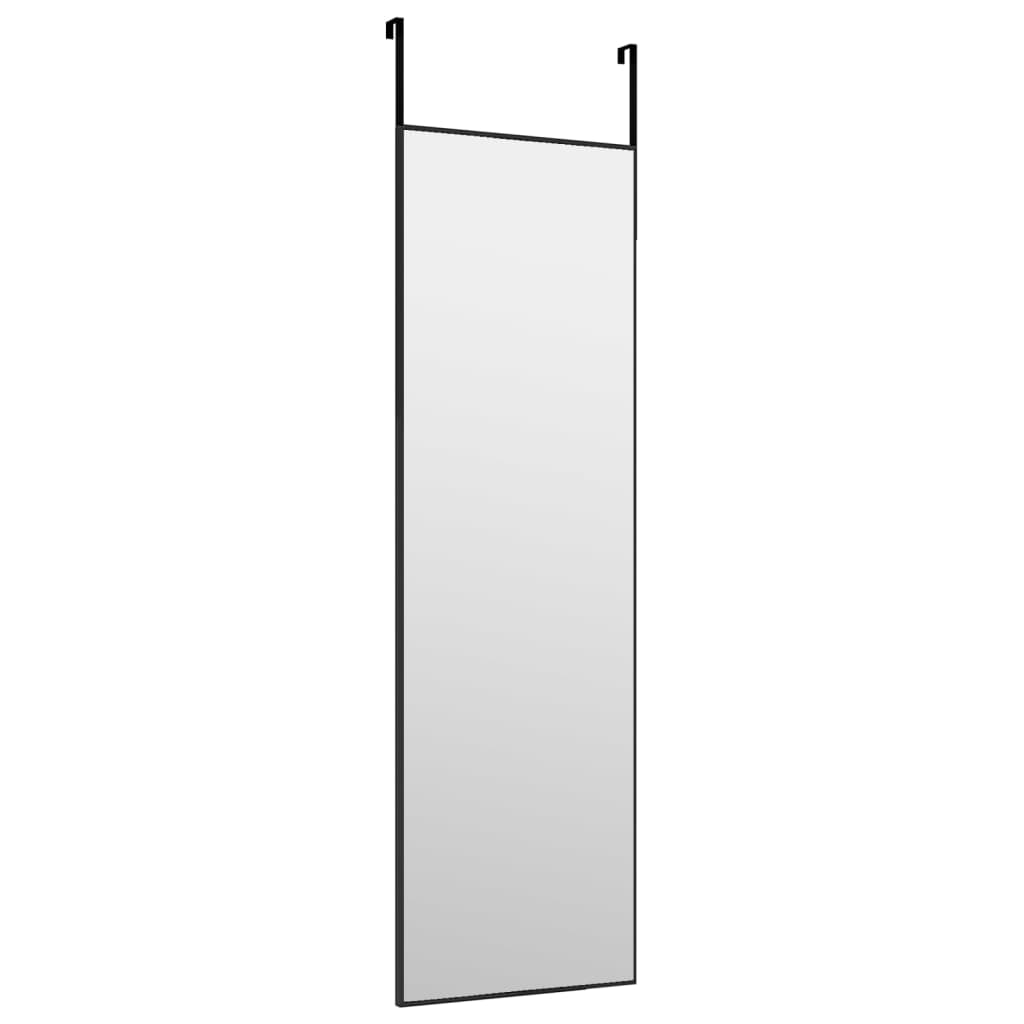 vidaXL Espelho para porta 30x100 cm vidro e alumínio preto