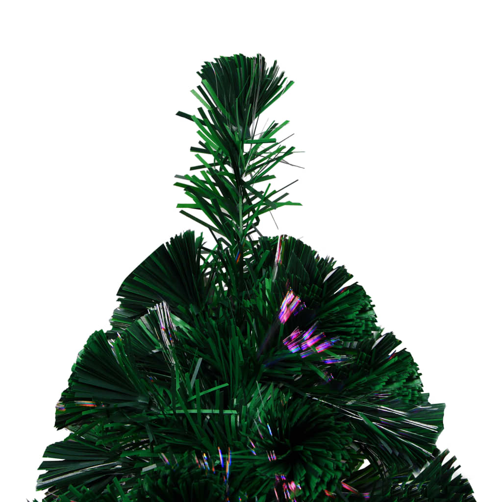 vidaXL Árvore de Natal artificial com suporte 240 cm fibra ótica verde