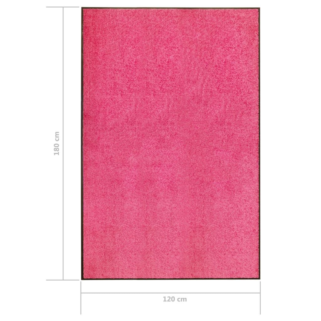 vidaXL Tapete de porta lavável 120x180 cm rosa