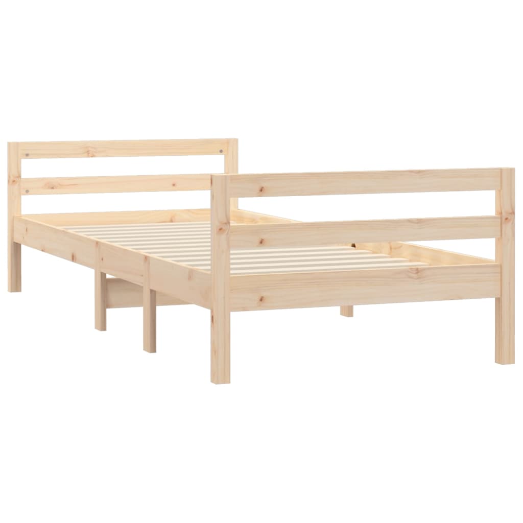 vidaXL Estrutura de cama 90x200 cm madeira de pinho maciça
