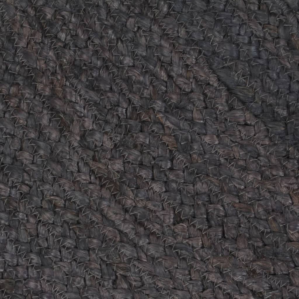 vidaXL Tapete artesanal em juta redondo 180 cm cinzento-escuro