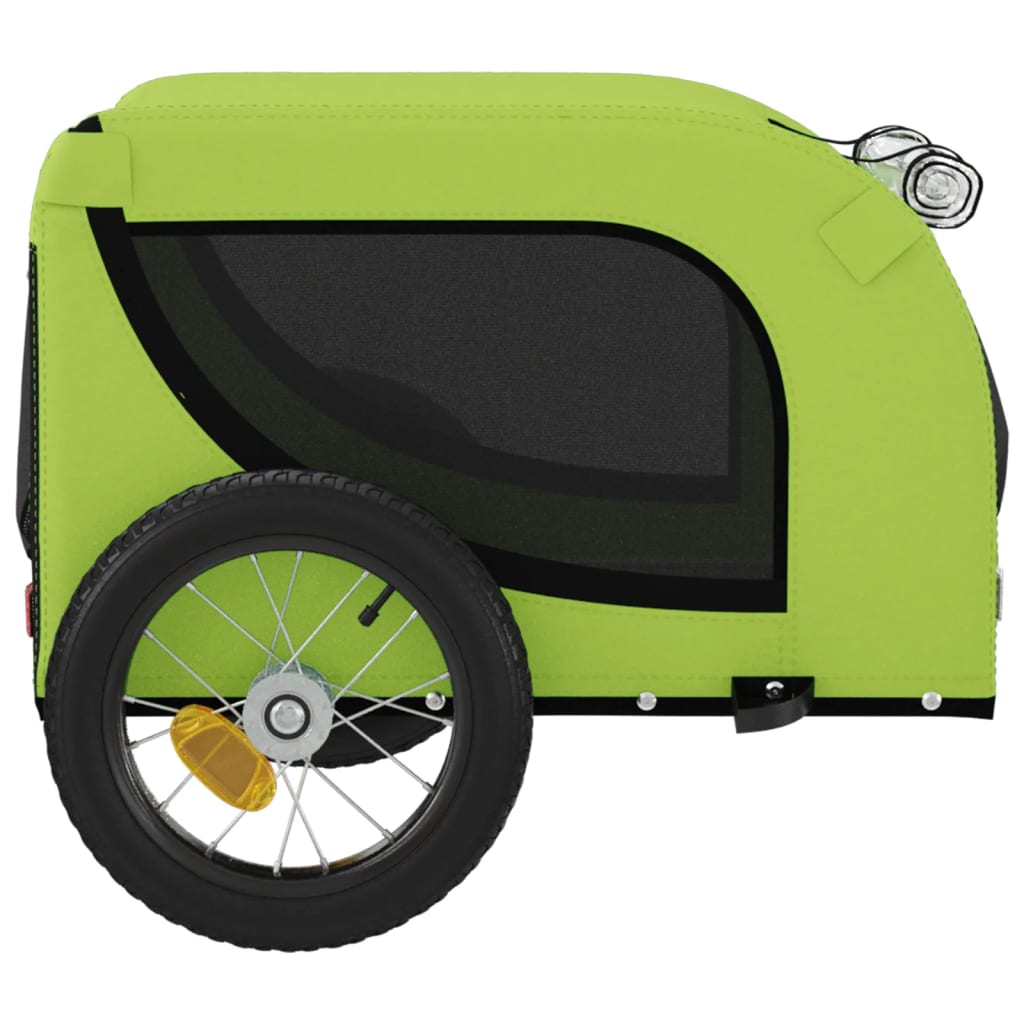 vidaXL Reboque de bicicleta p/ animais tecido oxford/ferro verde/preto