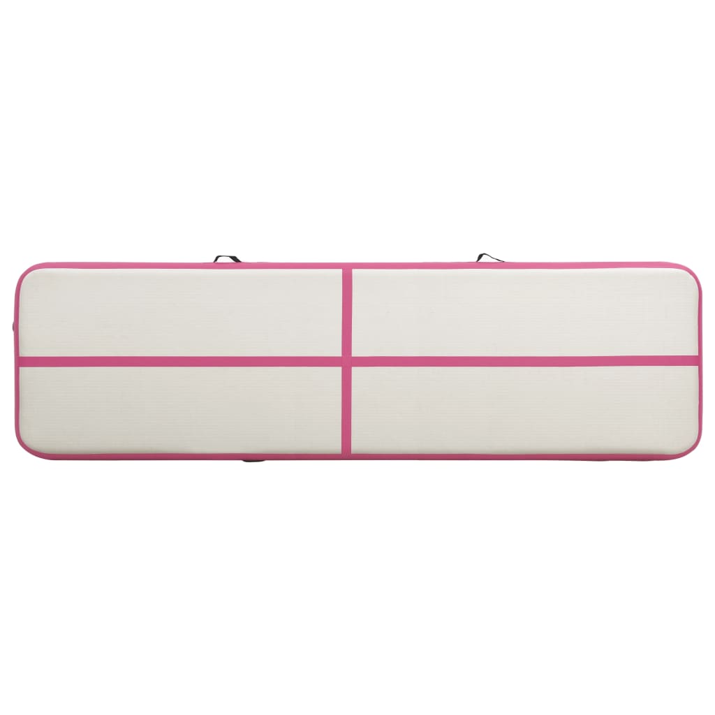 vidaXL Colchão de ginástica insuflável c/ bomba 800x100x20 cm PVC rosa