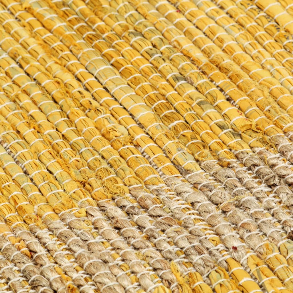 vidaXL Tapete artesanal em juta amarelo 80x160 cm