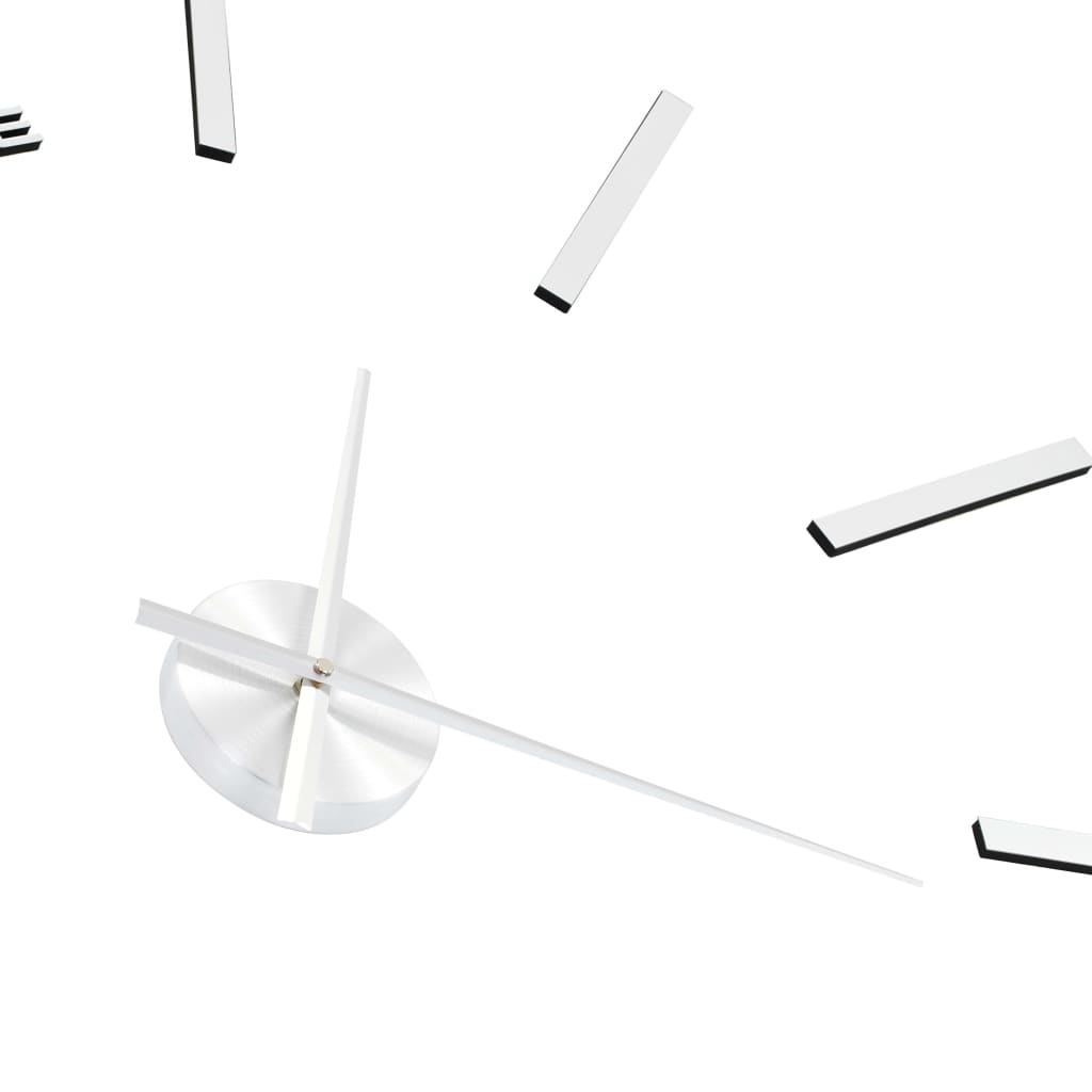vidaXL Relógio de parede 3D com design moderno 100 cm XXL prateado
