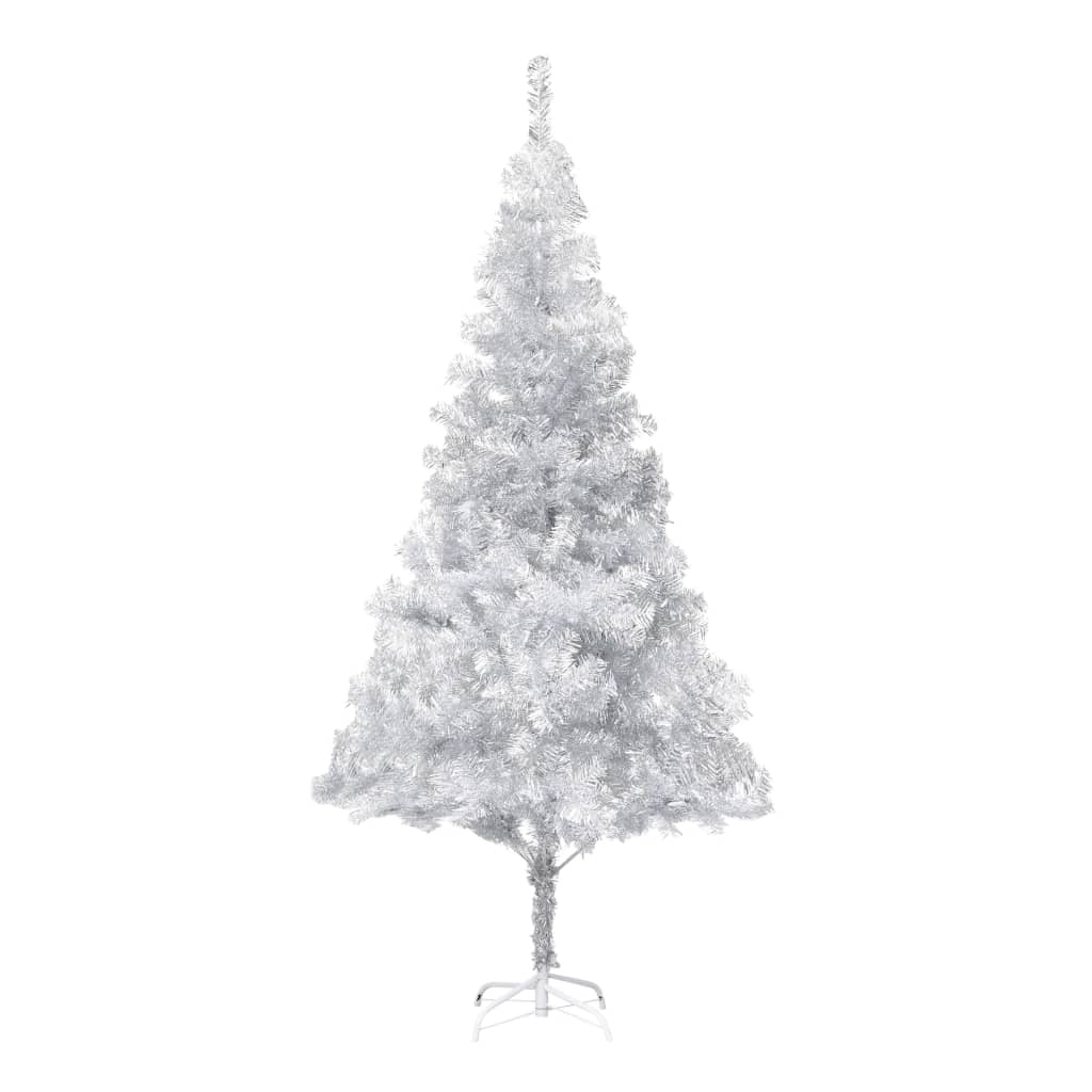 vidaXL Árvore Natal artificial pré-iluminada c/bola 180cm PET prateado