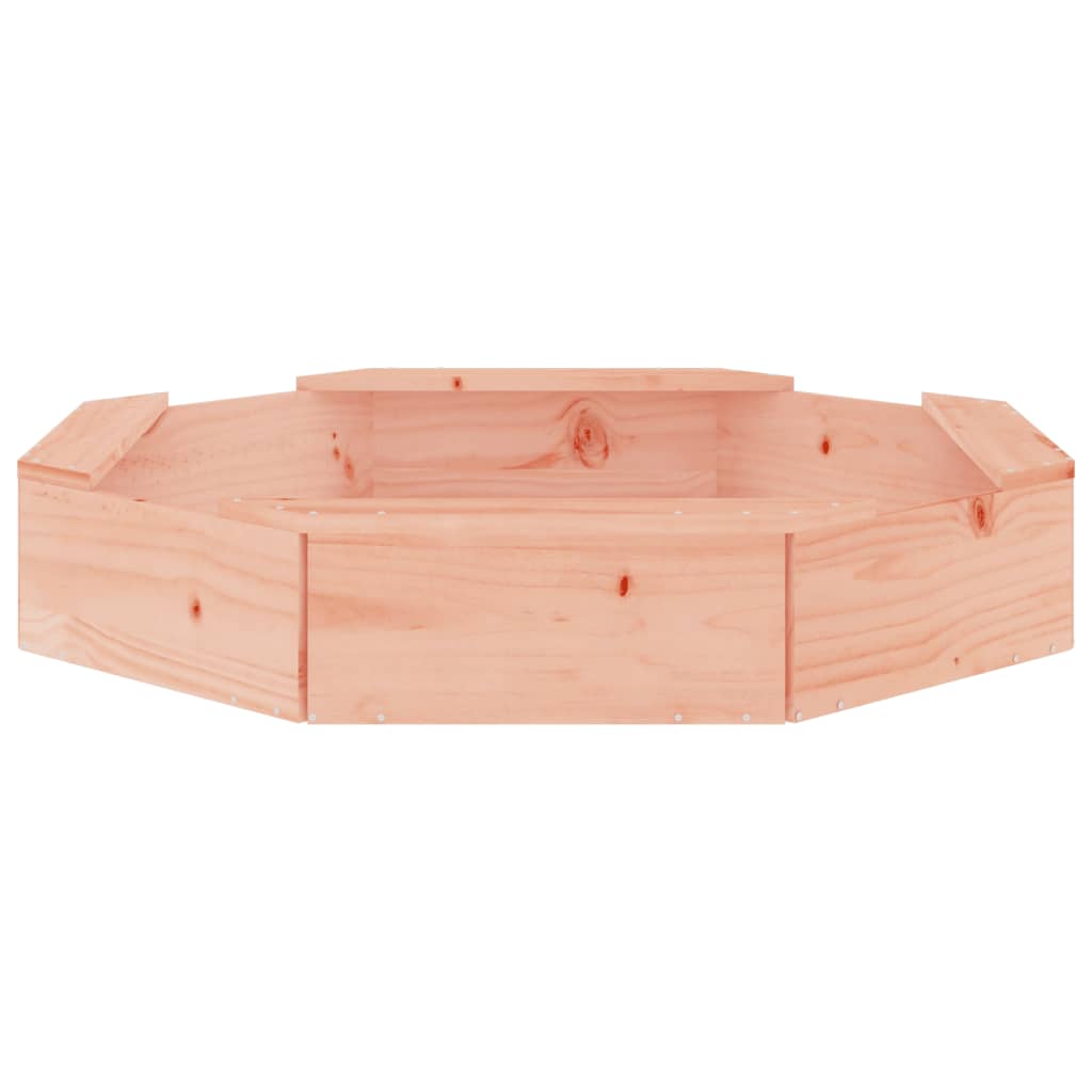 vidaXL Caixa de areia octogonal com assentos madeira de douglas maciça