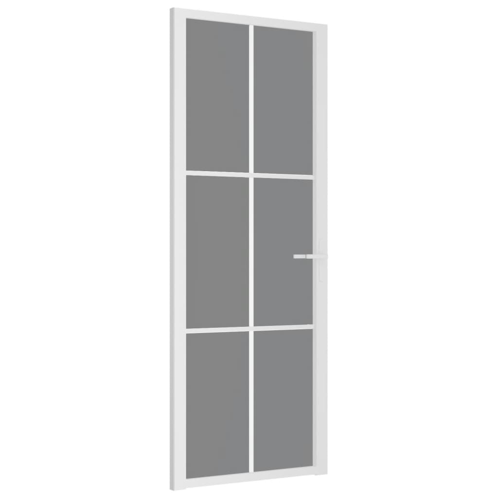 vidaXL Porta de interior 76x201,5 cm vidro ESG e alumínio branco
