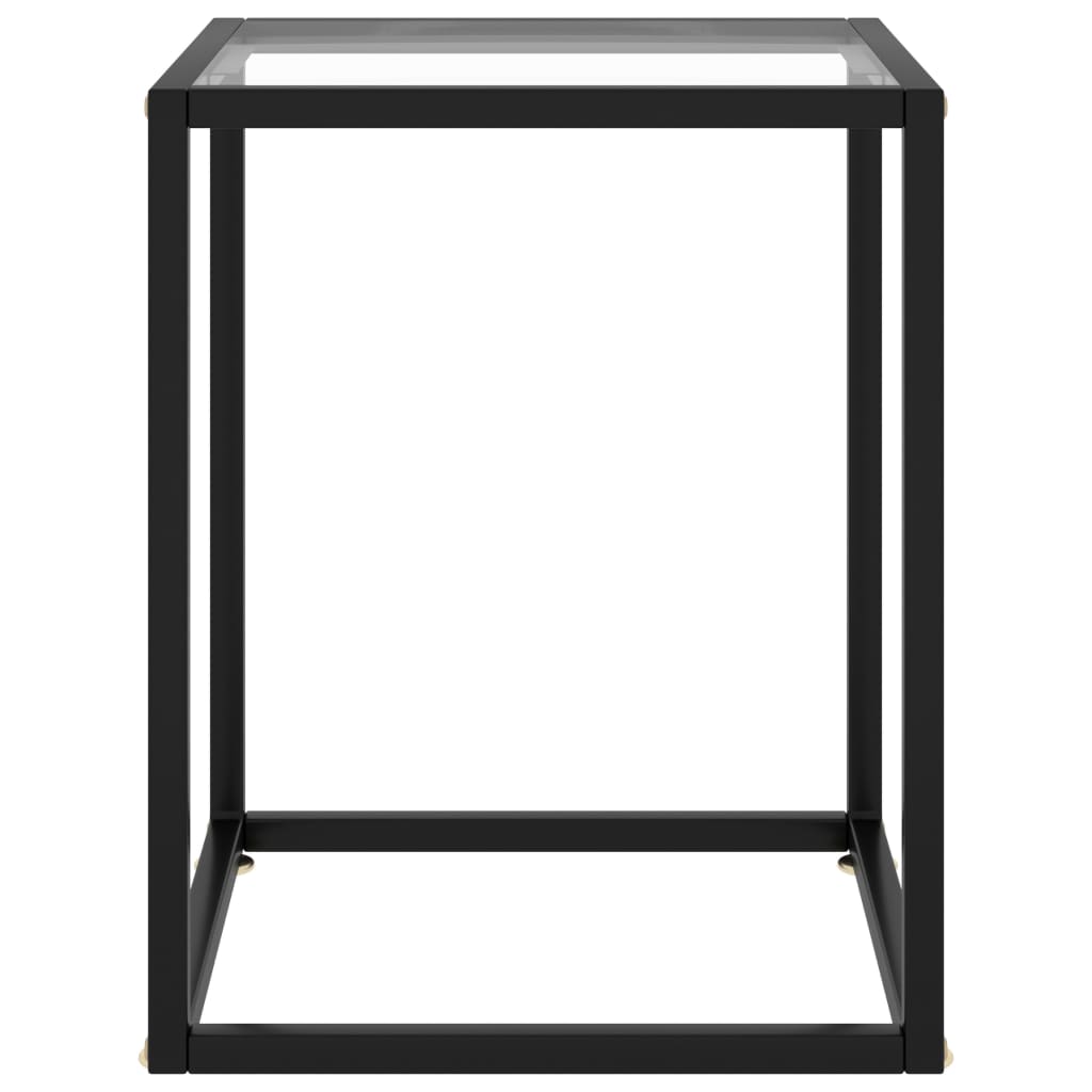vidaXL Mesa de centro 40x40x50 cm preto com vidro temperado