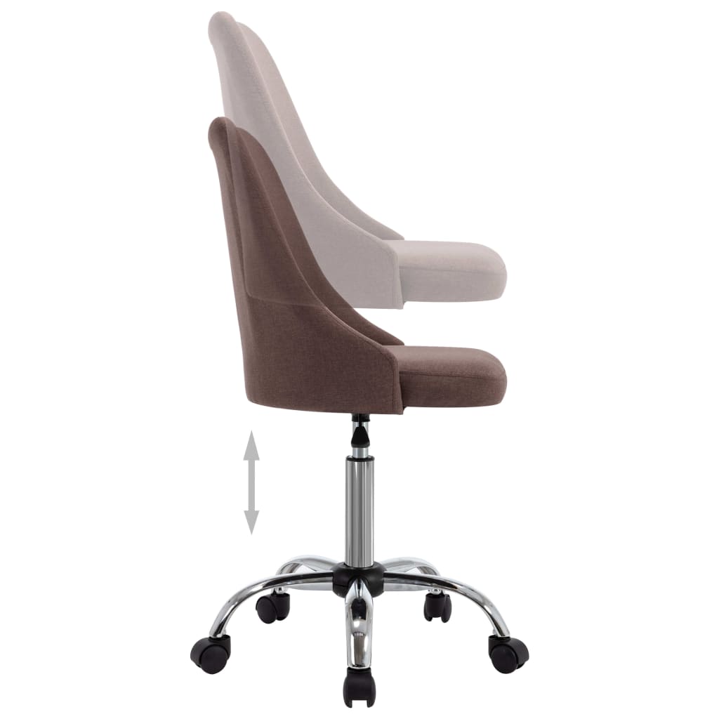 vidaXL Cadeiras escritório c/ rodas 2 pcs tecido cinzento-acastanhado
