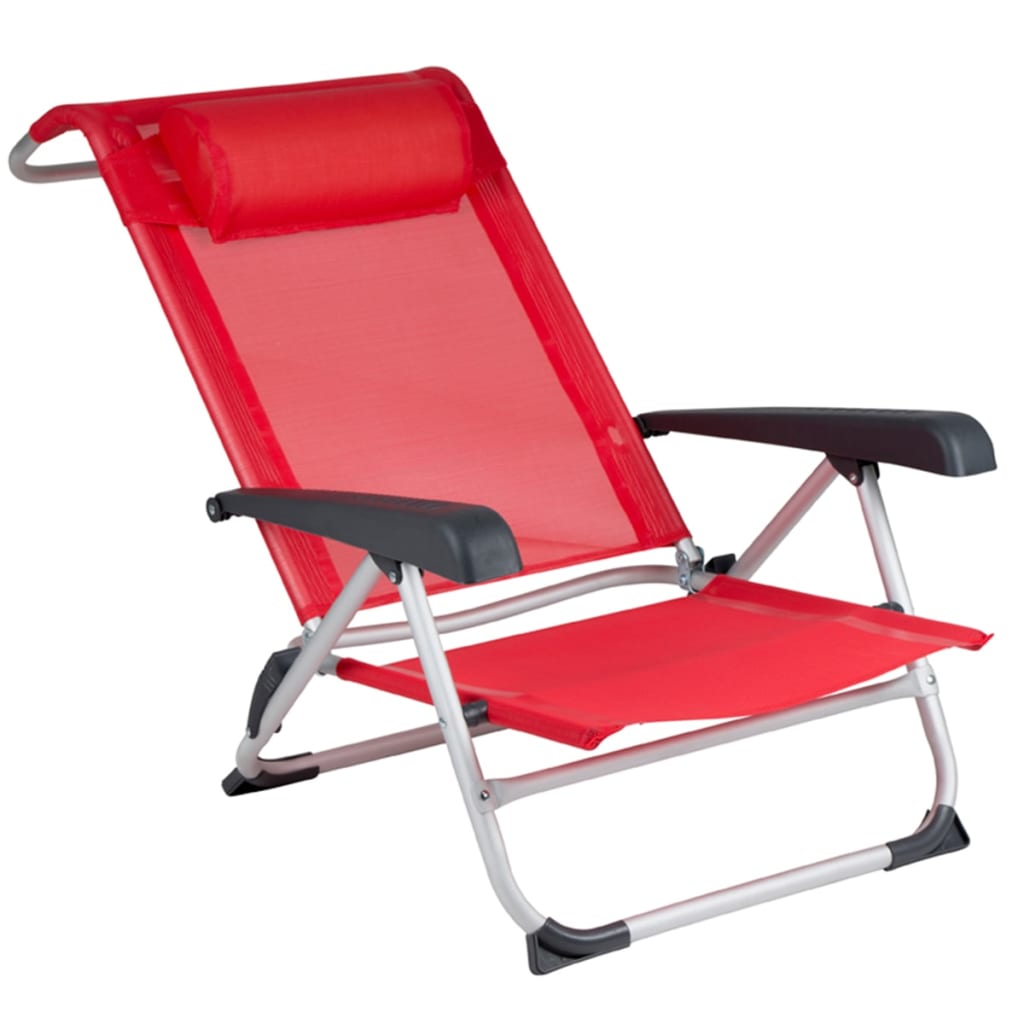 Bo-Camp Cadeira de praia alumínio vermelho 1204793