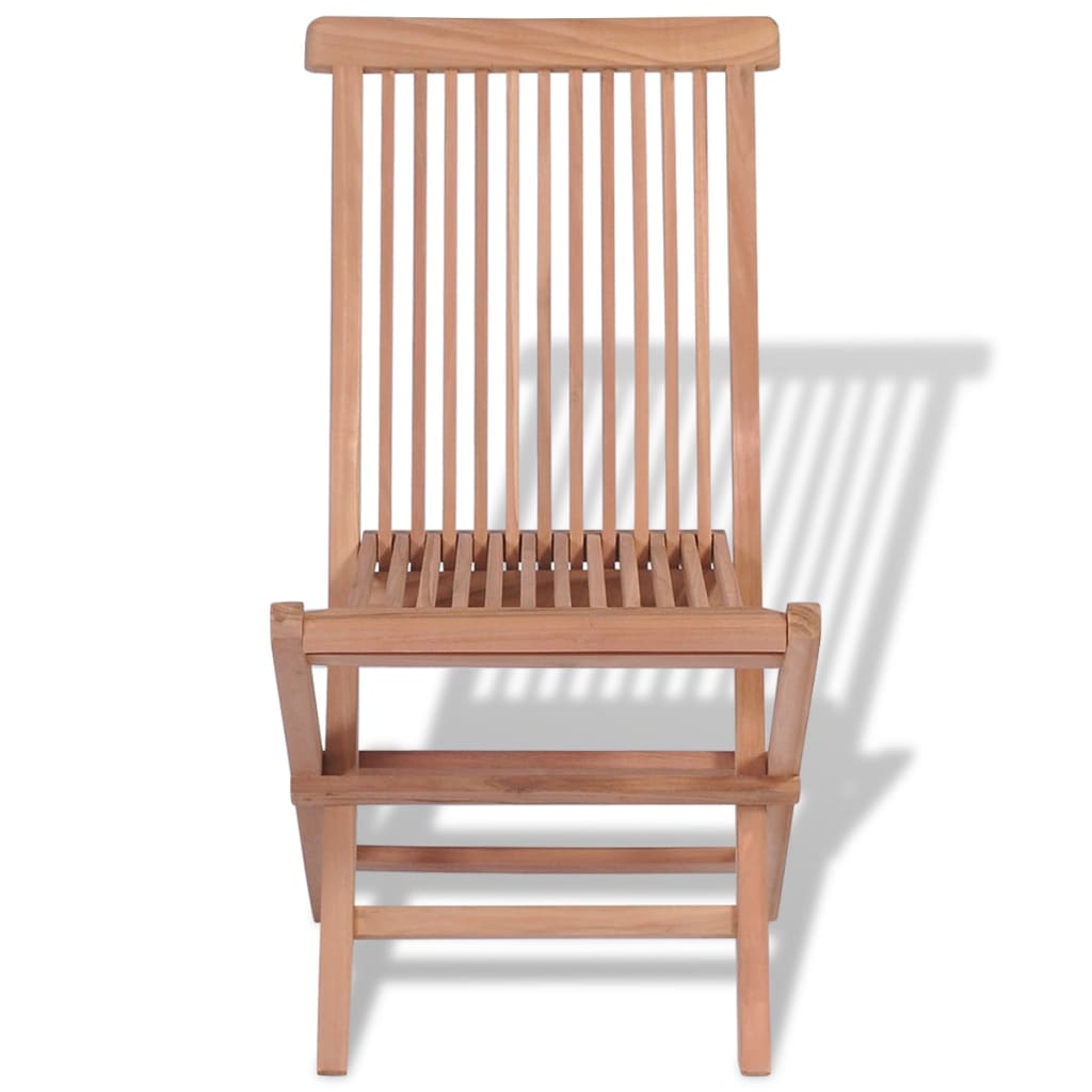 vidaXL Cadeiras de jardim dobráveis 4 pcs madeira teca maciça