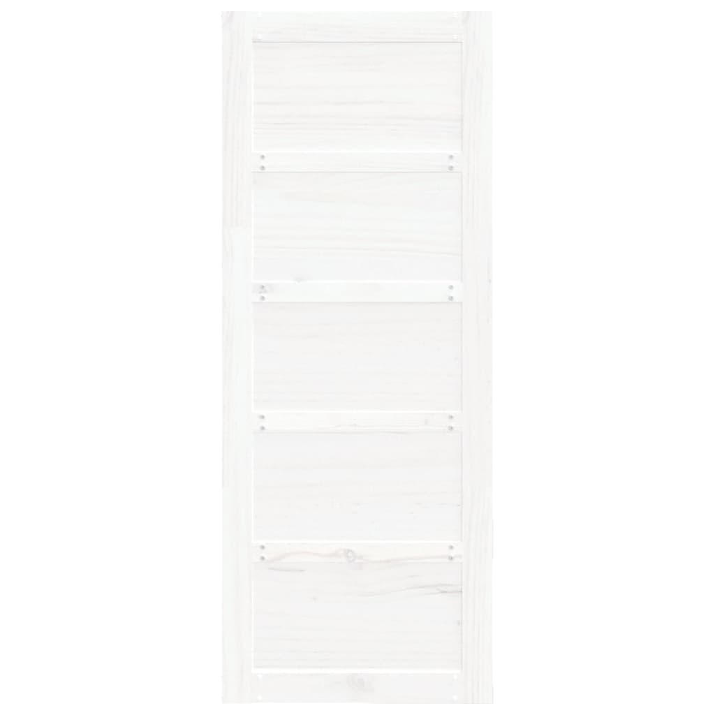 vidaXL Porta de celeiro 80x1,8x204,5 cm madeira de pinho maciça branco