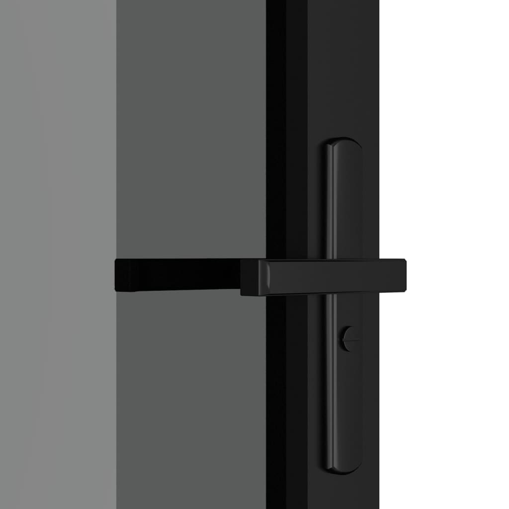 vidaXL Porta de interior 102,5x201,5 cm vidro ESG e alumínio preto
