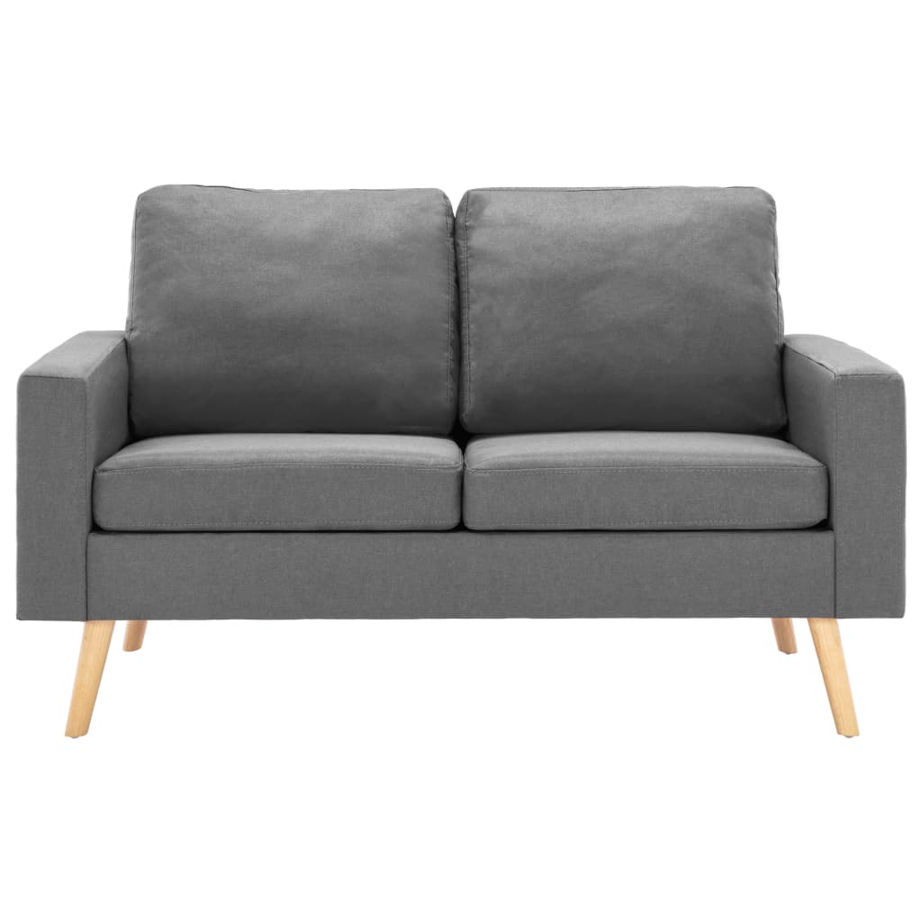 vidaXL 2 pcs conjunto de sofás tecido cinzento-claro