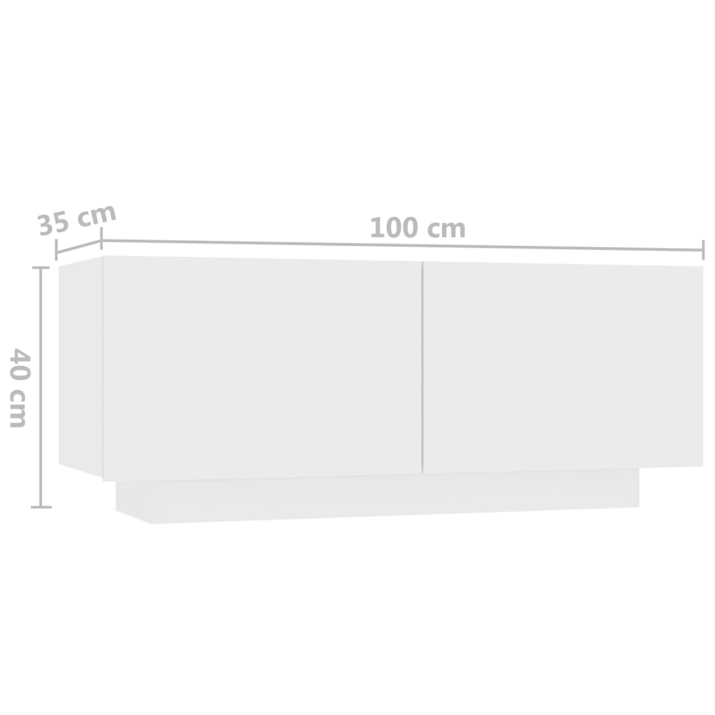 vidaXL Mesa de cabeceira 100x35x40 cm contraplacado branco