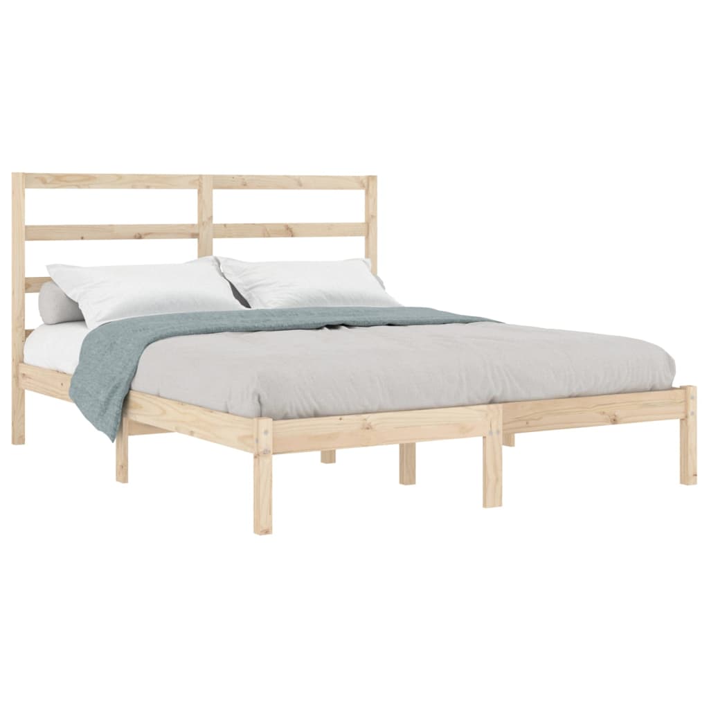 vidaXL Estrutura de cama dupla pequena 120x190 cm madeira maciça