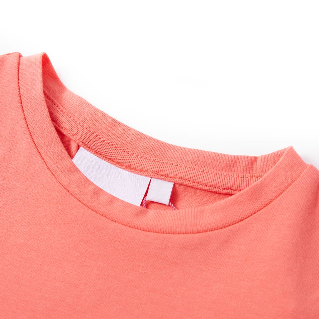 T-shirt de manga curta para criança cor coral 92