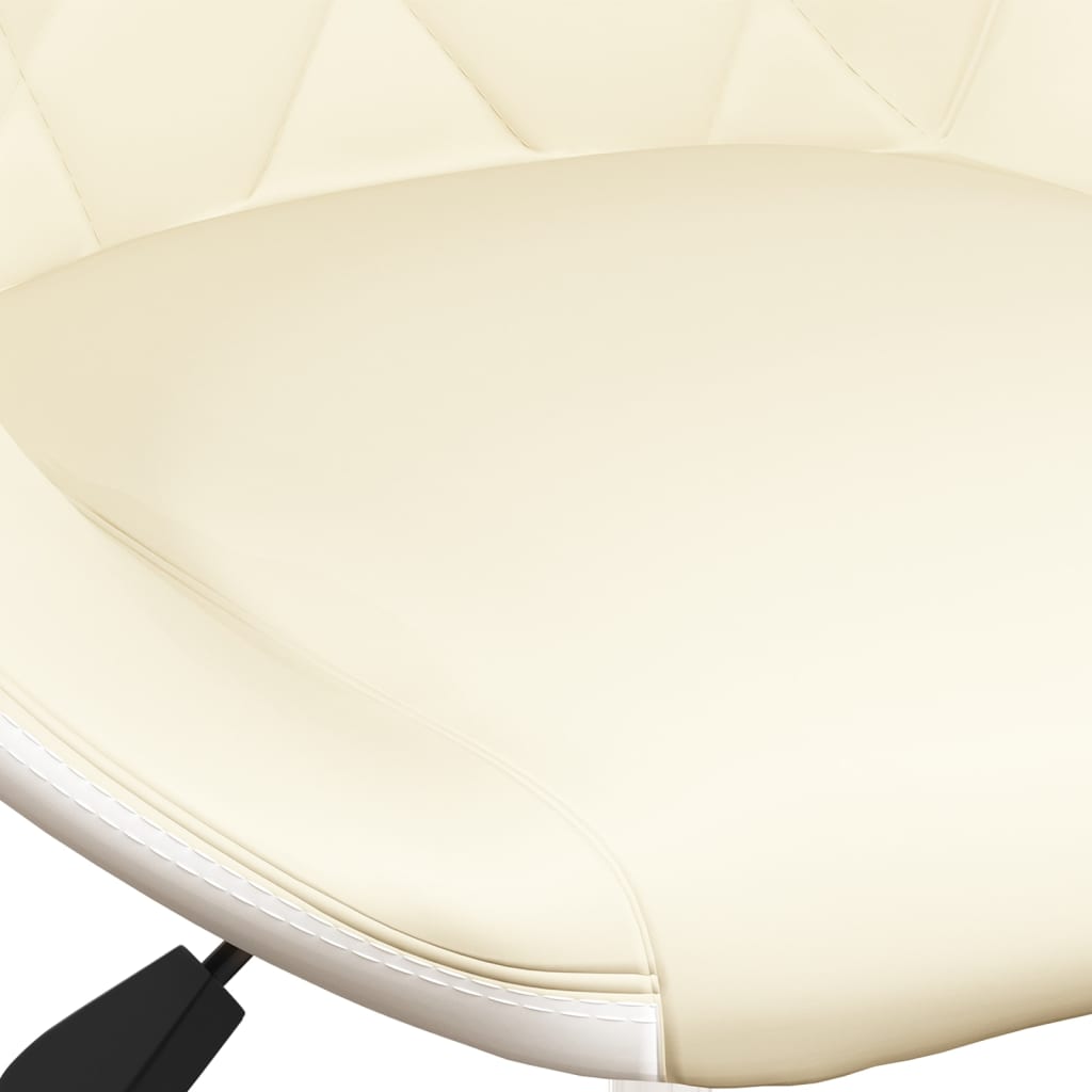 vidaXL Cadeiras de jantar giratórias 2 pcs couro art. creme/branco