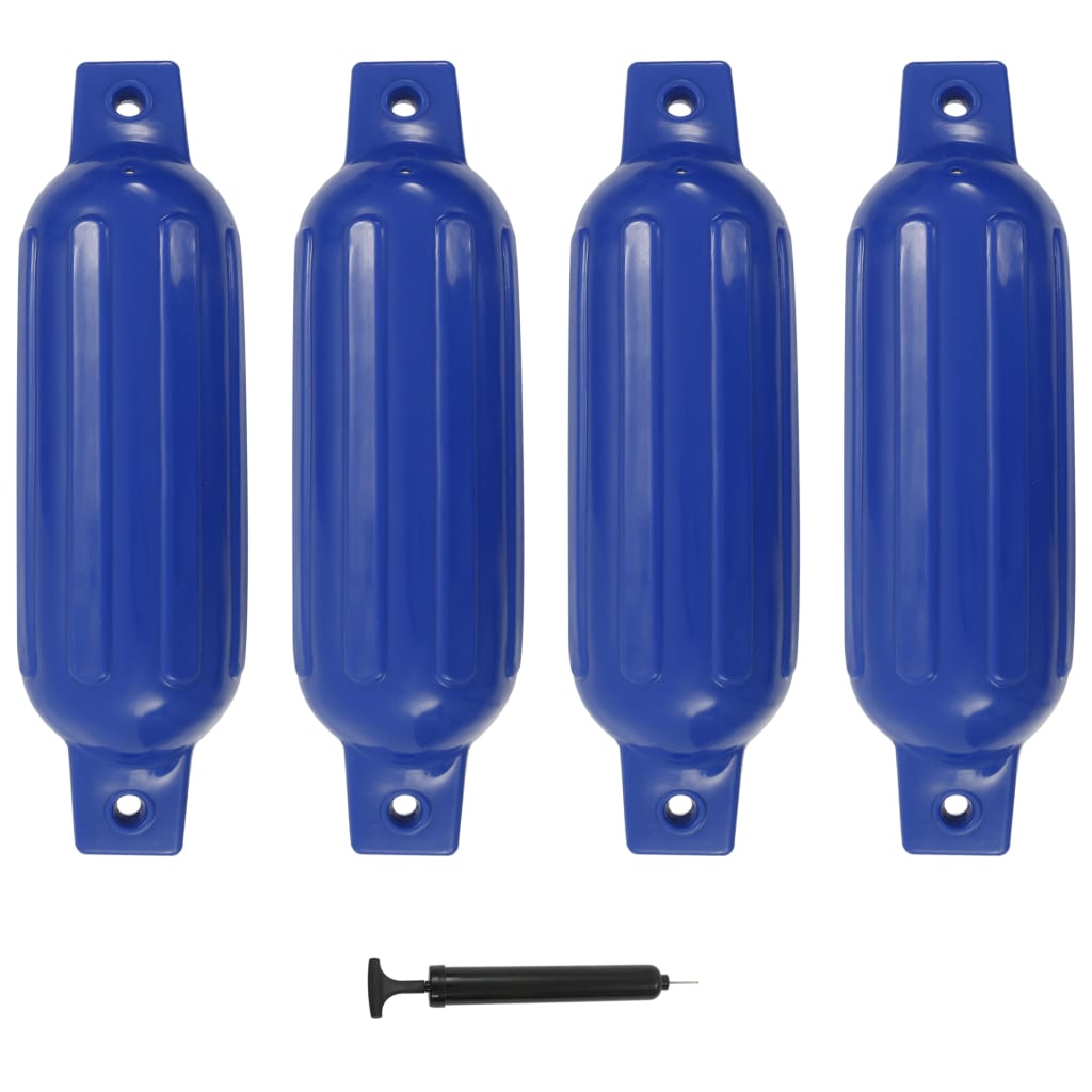 vidaXL Defensas de barco 4 pcs 41x11,5 cm PVC azul