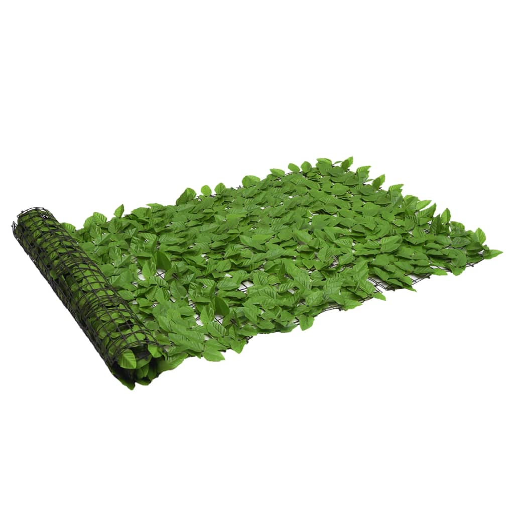 vidaXL Tela de varanda com folhas verdes 400x100 cm